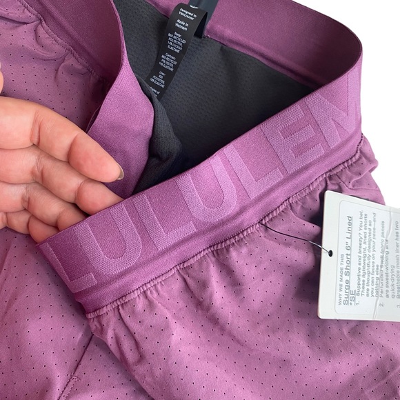 Lululemon mens surge shorts 6” lined special edition purple black size L New - Picture 3 of 12